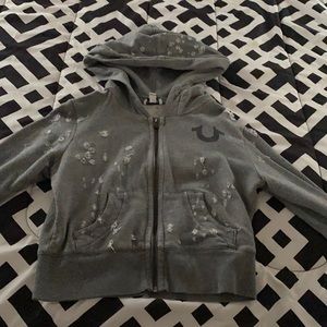 True Religion cropped grey hoodie